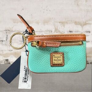 Dooney & Bourke NWT Pebble Grain Small Coin Case Teal